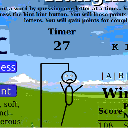 Screenshot of the Hangman Word Challenge project.