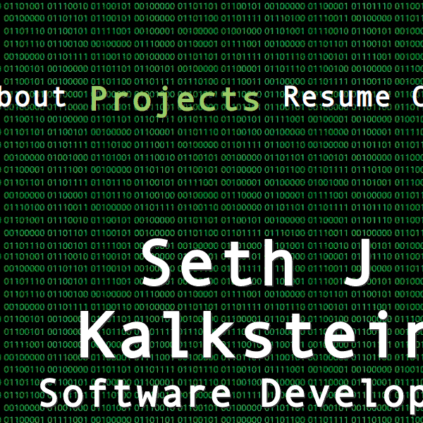 Screenshot of the Seth Kalkstein Portfolio Site project.